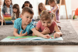 Kids playing at an aba center based therapy.